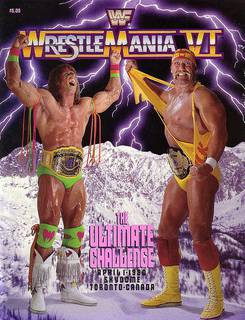 The poster for Wrestlemania 6 featuring both champions