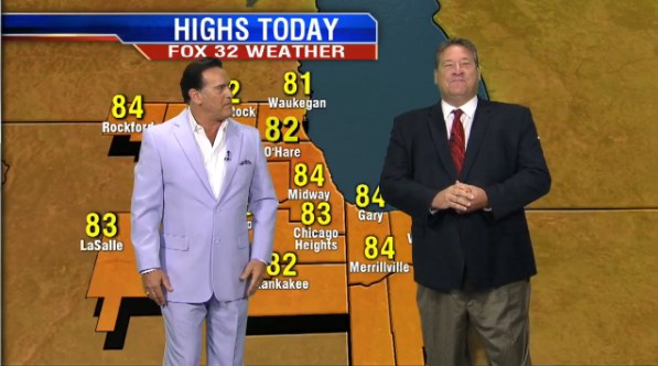 Brice Campbell does the weather report for Fox News 32