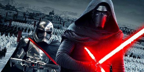 Kylo Ren and Captain Phasma on a recent publicity poster for The Force Awakens